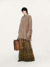 INTO THE EAST 25 Autumn/Winter Lotus Collar Silk Print Ribbon Dress ITE-E1DGAW016GR21DS-LV Green